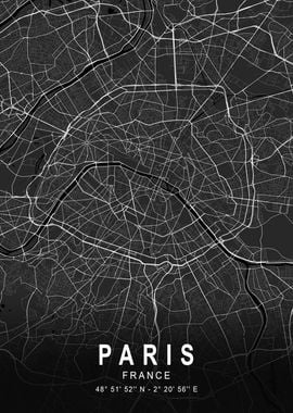 Paris Dark Map