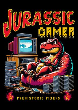 T rex playing retro