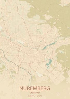 Nuremberg Germany City Map