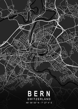 Bern Dark Map