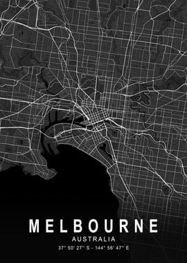 Melbourne Dark Map