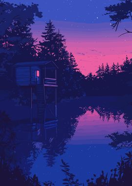 Lake Lofi Pink Retro