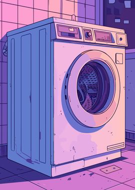 Washing Machine Pink Retro