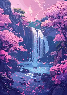 Waterfall Sakura Pink