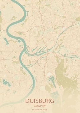 Duisburg Germany City Map