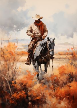 Cowboy riding a horse