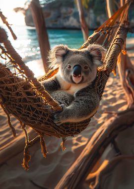 Koala at the beach