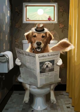 Retriever on the Toilet