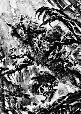 Werewolf drawing art