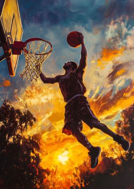 Basketball Player Dunking