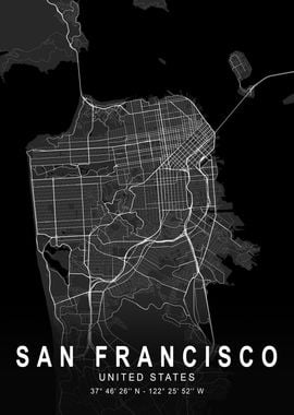 San Francisco Dark Map