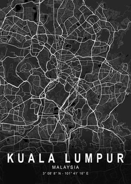 Kuala Lumpur Dark Map