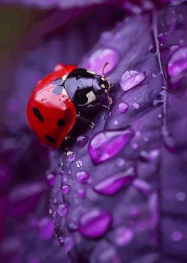 Rain Ladybug purple