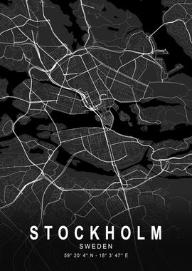 Stockholm Dark Map