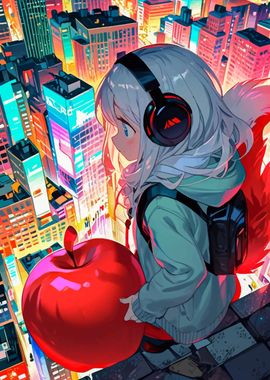 Cute Girl with apple