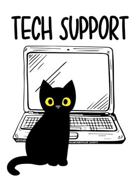 Funny Cat Support Tech