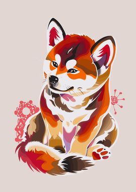 Inu Dog Retro Japanese