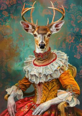 Rococo Deer Portrait