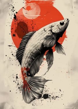 Japan Koi fish poster