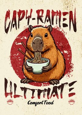 Capybara Eating Ramen