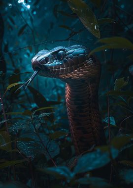 Cobra snake in the forest