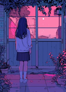 Girl Lofi Pink Retro