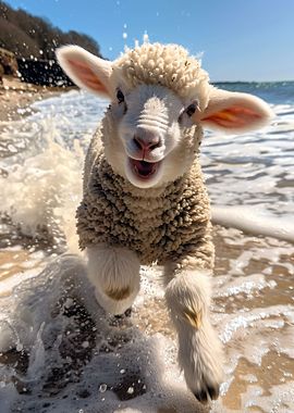 Lamb on Beach