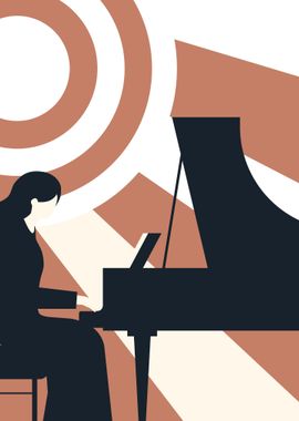 Abstract Piano Silhouette