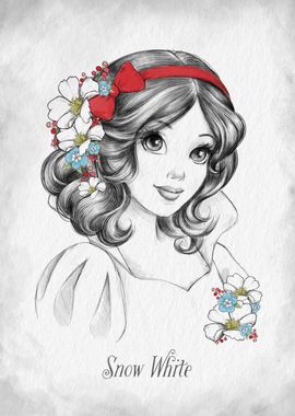 Snow White Pencil Floral