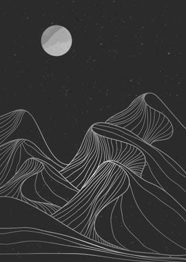 abstract mountain line art