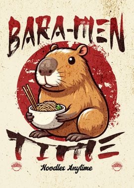 Capybara Eating Ramen