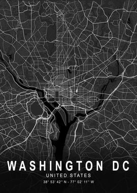 Washington DC Dark Map