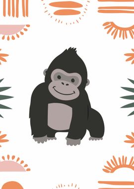 smiling cartoon gorilla