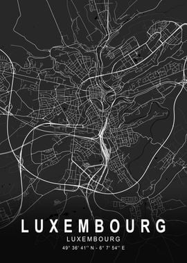 Luxembourg Dark Map