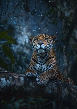 Jaguar at night