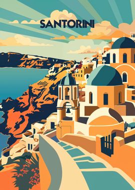 Santorini Sunlit Domes