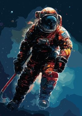 Ice Hockey Space Astronaut