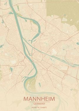 Mannheim Germany City Map