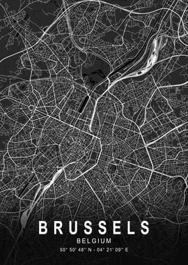 Brussels Dark Map