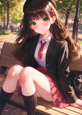 Schoolgirl in a Park