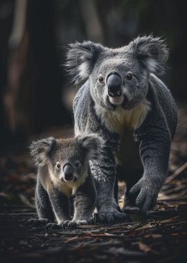 Mother And Baby Koala