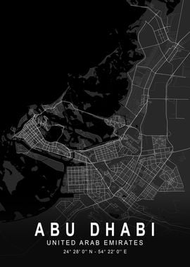 Abu Dhabi Dark Map