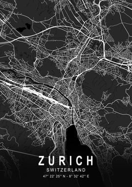 Zurich Dark Map