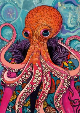 Funky Octopus Portrait