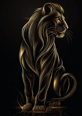 Majestic Gold Lion Profile