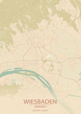 Wiesbaden Germany City Map