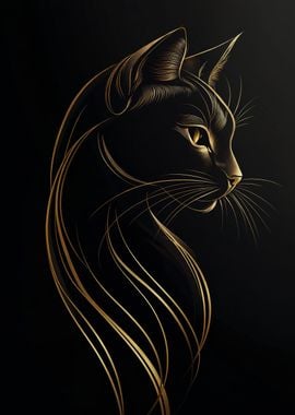 Golden Line Black Cat