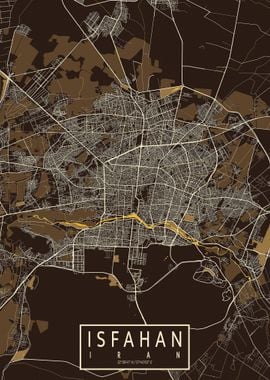 Isfahan City Map Iran Past