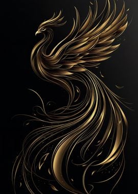 Golden Phoenix silhouette