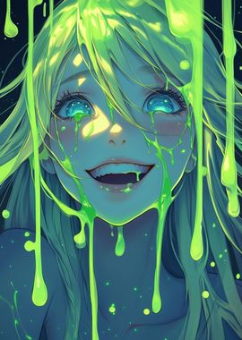 Green Slime girl Ahegao